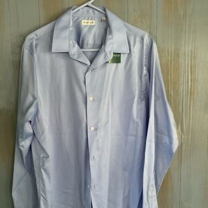 MONZINI LT BLUE DRESS CASUAL SHIRT LONG SLEEVE NWT SIZE Large